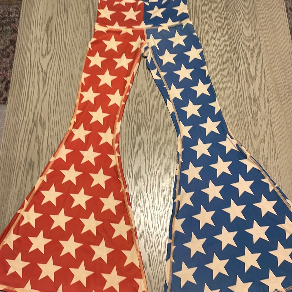 Original Teeki American Flag Bell Bottoms Flare Yoga Pants